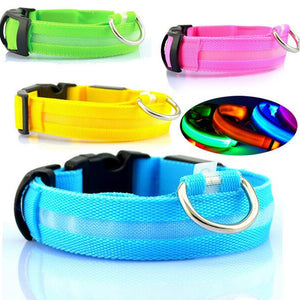 Nylon Pet Dog Collar LED Light Night Safety Glowing Pet Supplies Cat LED Dog Collar Pet Accessories For Small Dogs LED Collars