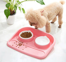 Pet dog food bowl stainless steel dog Bowl Puppy Cat Bowl Water Food Storage Feeder Non-toxic PP Resin Combo Rice Basin 3 Colors